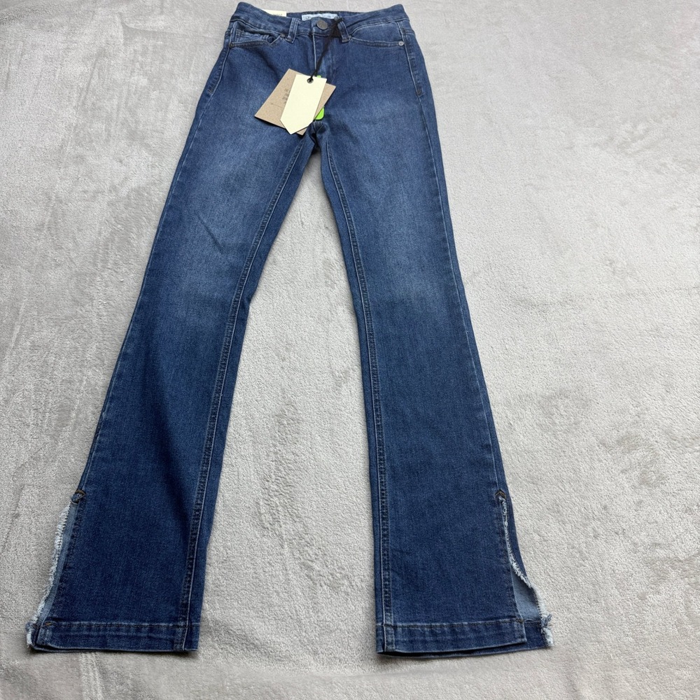 Banjara High Rise Bootcut Jeans Womens 0/23 Blue Side Slit Boho Retro 70s  Denim